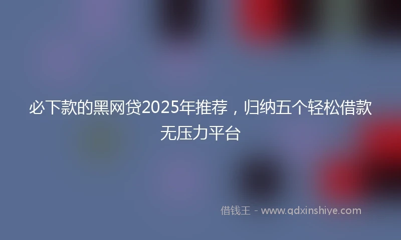 必下款的黑网贷2025年推荐,归纳五个轻松借款无压力平台