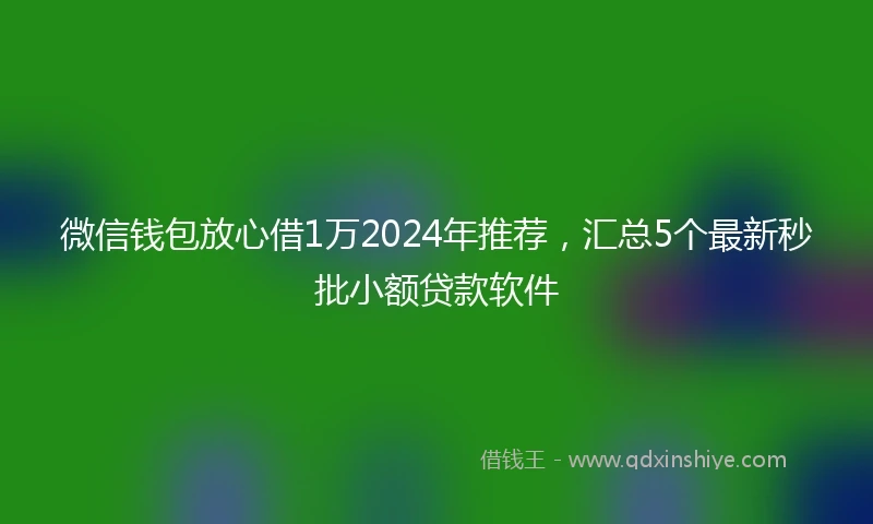 微信钱包放心借1万2024年推荐，汇总5个最新秒批小额贷款软件