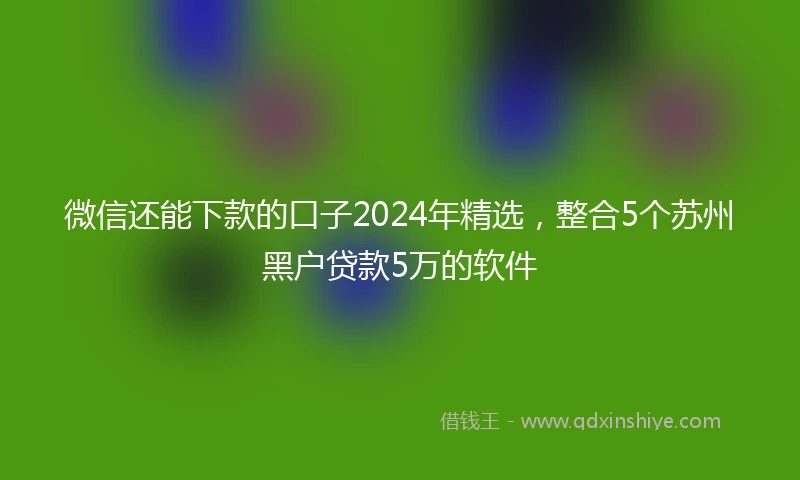 微信还能下款的口子2024年精选，整合5个苏州黑户贷款5万的软件