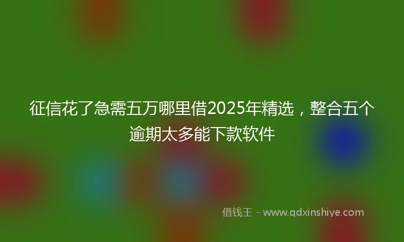 征信花了急需五万哪里借2025年精选，整合五个逾期太多能下款软件