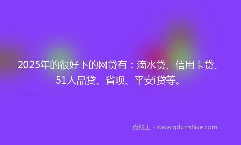 2025年的很好下的网贷有：滴水贷、信用卡贷、51人品贷、省呗、平安i贷等。