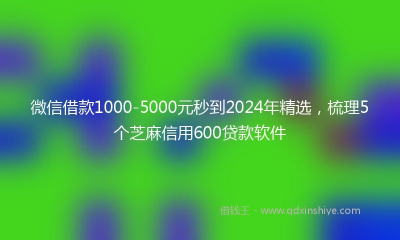 微信借款1000-5000元秒到2024年精选，梳理5个芝麻信用600贷款软件