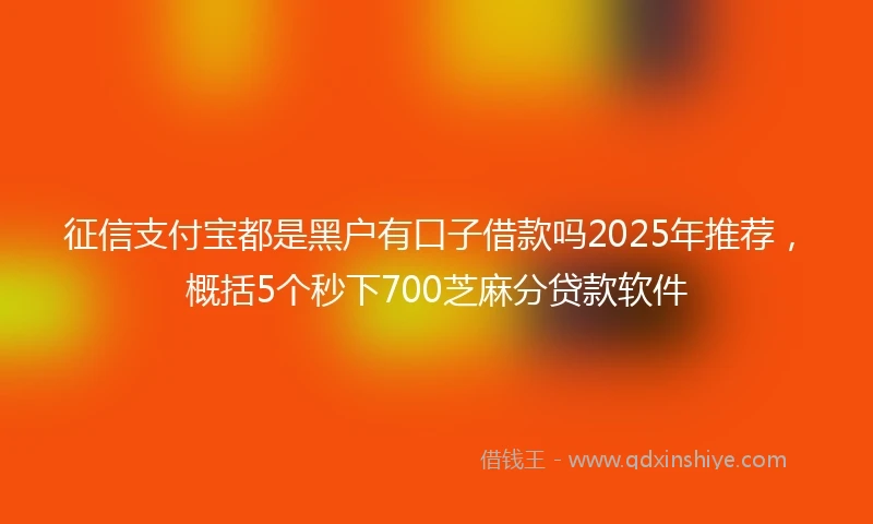征信支付宝都是黑户有口子借款吗2025年推荐，概括5个秒下700芝麻分贷款软件