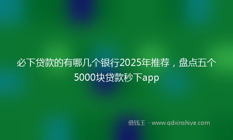 必下贷款的有哪几个银行2025年推荐，盘点五个5000块贷款秒下app