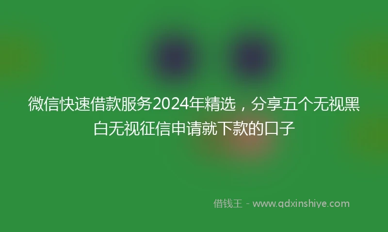 微信快速借款服务2024年精选，分享五个无视黑白无视征信申请就下款的口子