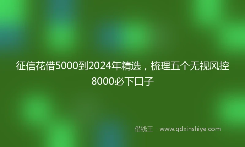 征信花借5000到2024年精选，梳理五个无视风控8000必下口子
