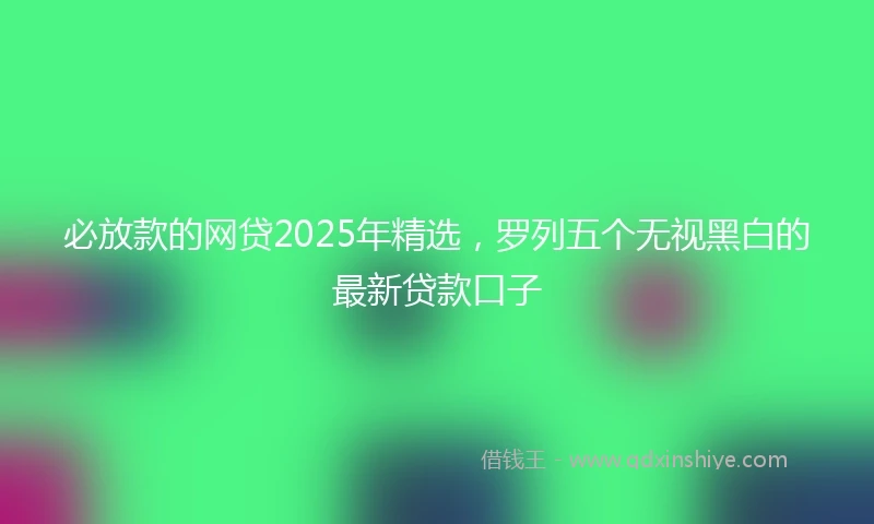 必放款的网贷2025年精选，罗列五个无视黑白的最新贷款口子
