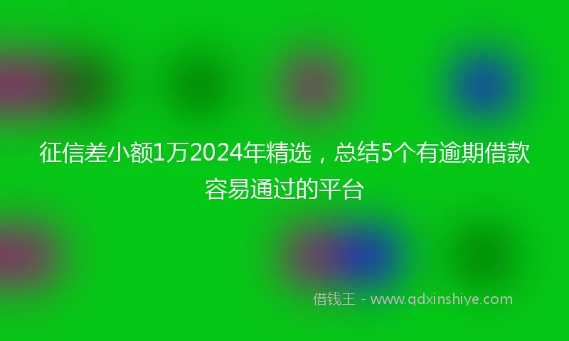 征信差小额1万2024年精选，总结5个有逾期借款容易通过的平台