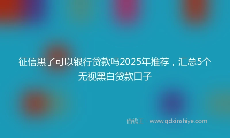 征信黑了可以银行贷款吗2025年推荐,汇总5个无视黑白贷款口子