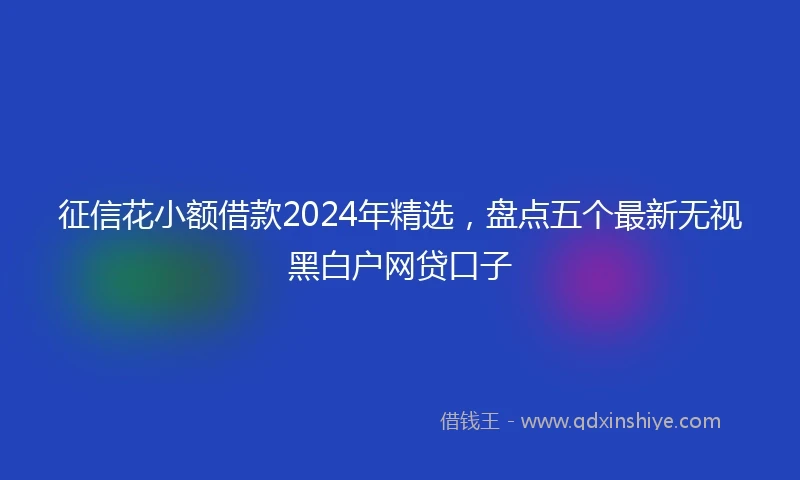 征信花小额借款2024年精选，盘点五个最新无视黑白户网贷口子