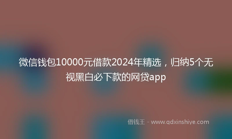 微信钱包10000元借款2024年精选，归纳5个无视黑白必下款的网贷app