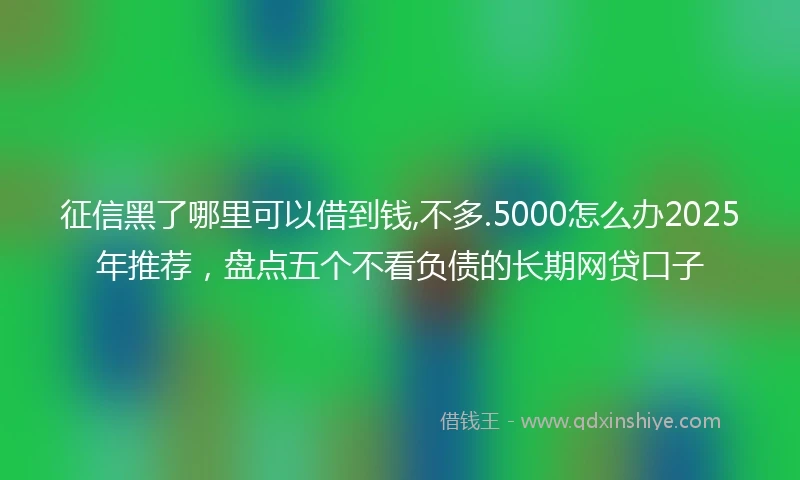 征信黑了哪里可以借到钱,不多.5000怎么办2025年推荐，盘点五个不看负债的长期网贷口子