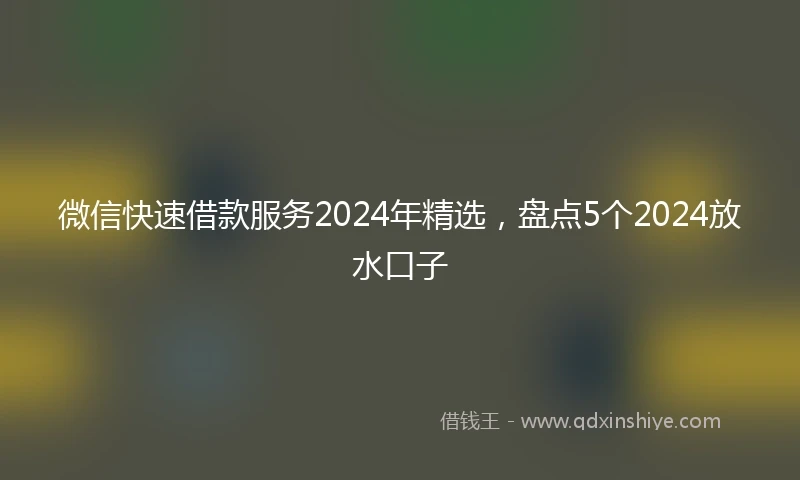 微信快速借款服务2024年精选，盘点5个2024放水口子
