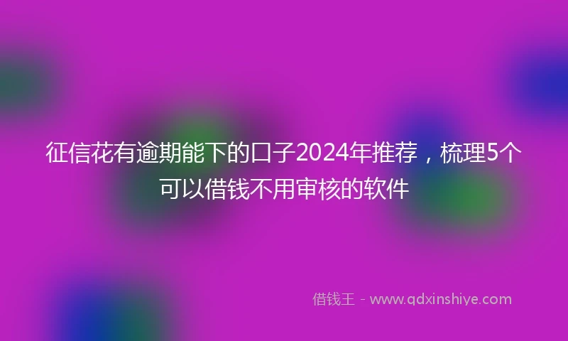 征信花有逾期能下的口子2024年推荐，梳理5个可以借钱不用审核的软件