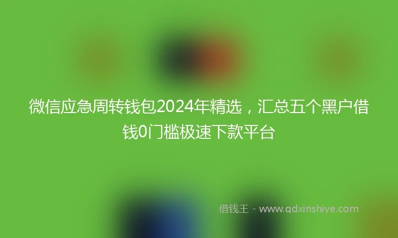 微信应急周转钱包2024年精选，汇总五个黑户借钱0门槛极速下款平台