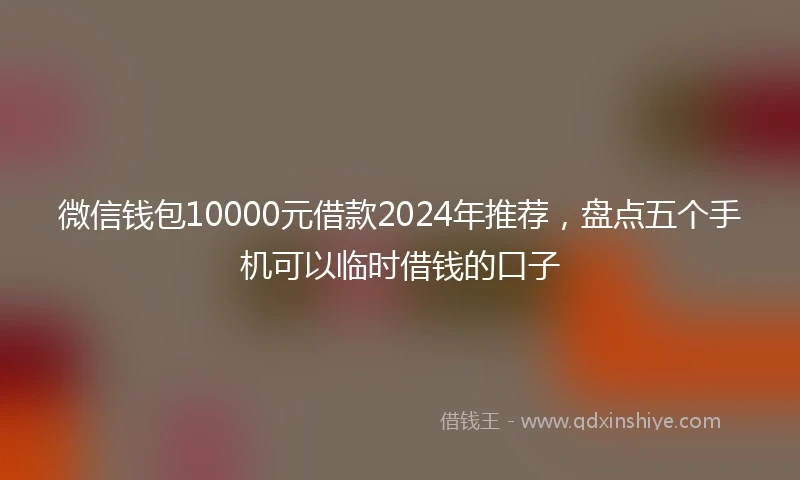 微信钱包10000元借款2024年推荐,盘点五个手机可以临时借钱的口子