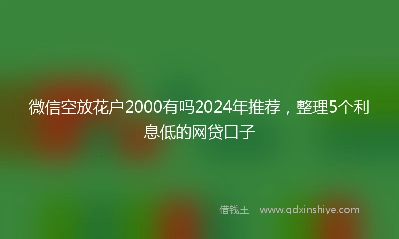 微信空放花户2000有吗2024年推荐，整理5个利息低的网贷口子