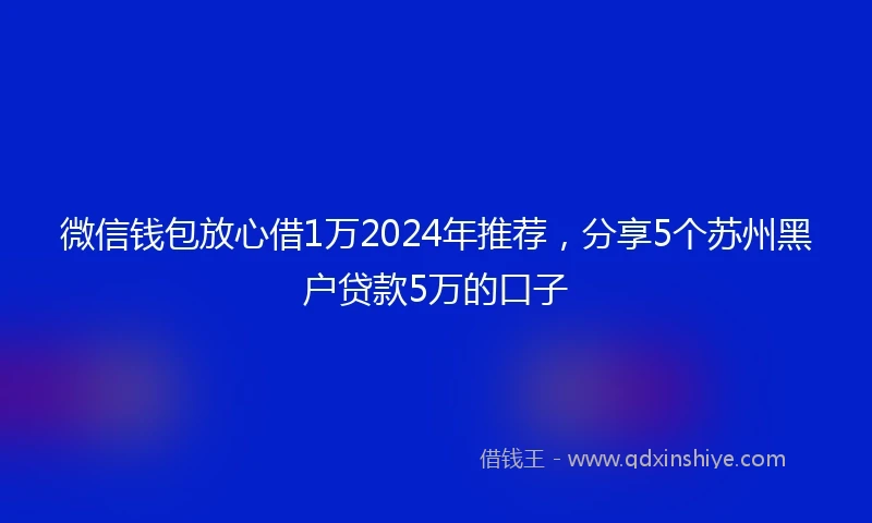 微信钱包放心借1万2024年推荐，分享5个苏州黑户贷款5万的口子