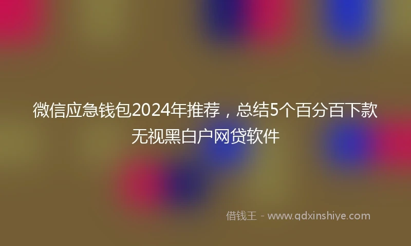 微信应急钱包2024年推荐，总结5个百分百下款无视黑白户网贷软件