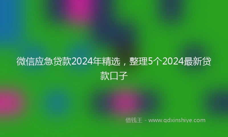 微信应急贷款2024年精选，整理5个2024最新贷款口子