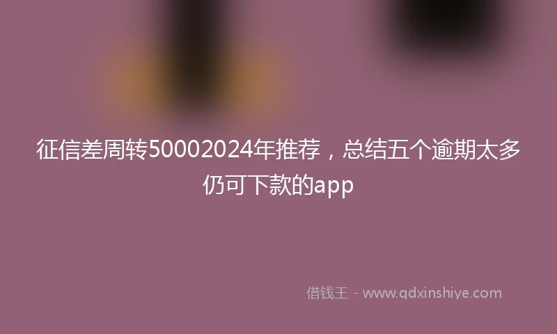 征信差周转50002024年推荐，总结五个逾期太多仍可下款的app