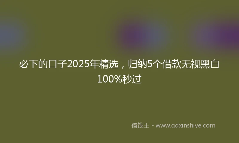 必下的口子2025年精选，归纳5个借款无视黑白100%秒过