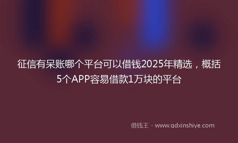 征信有呆账哪个平台可以借钱2025年精选，概括5个APP容易借款1万块的平台