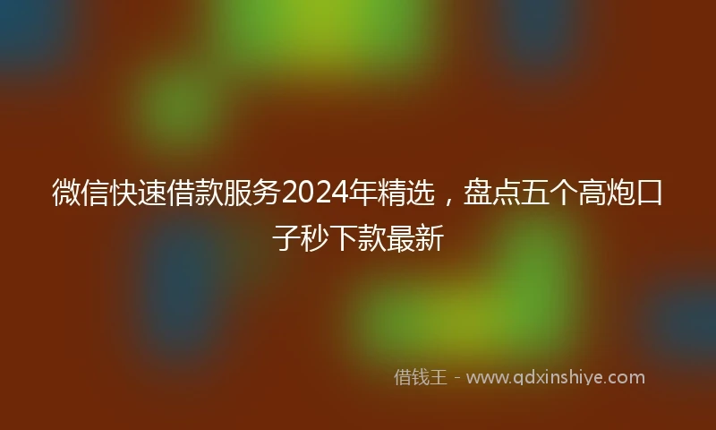 微信快速借款服务2024年精选，盘点五个高炮口子秒下款最新