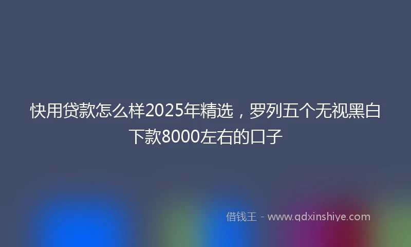 快用贷款怎么样2025年精选，罗列五个无视黑白下款8000左右的口子