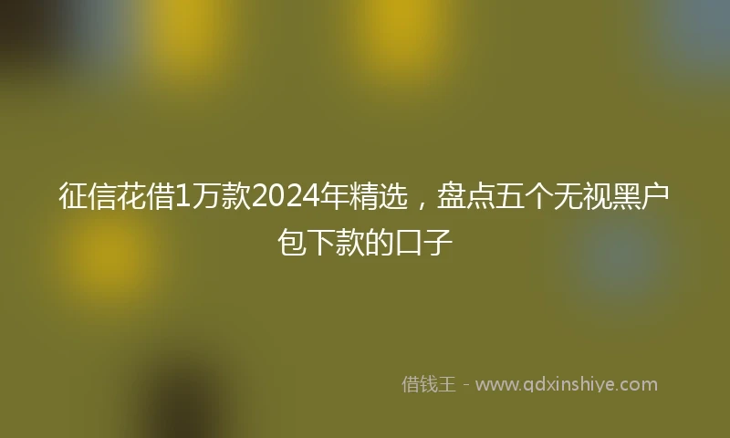 征信花借1万款2024年精选，盘点五个无视黑户包下款的口子