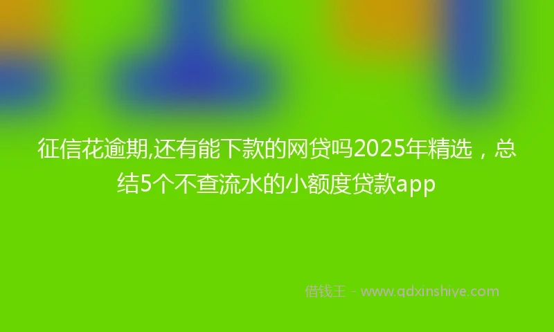 征信花逾期,还有能下款的网贷吗2025年精选，总结5个不查流水的小额度贷款app