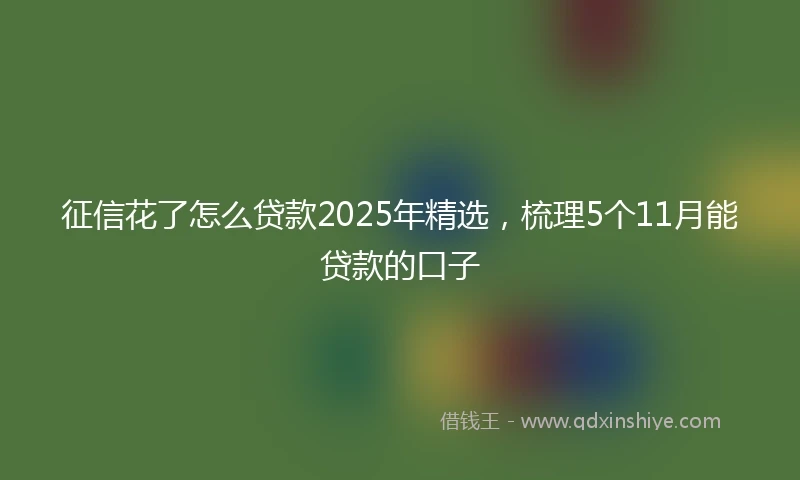 征信花了怎么贷款2025年精选，梳理5个11月能贷款的口子