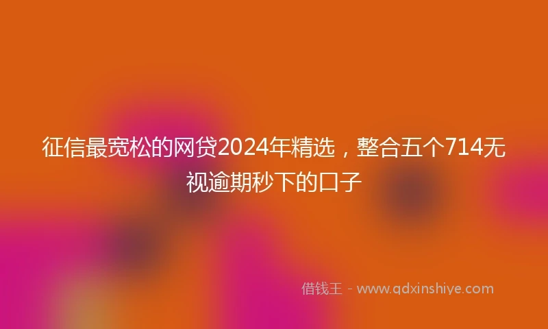 征信最宽松的网贷2024年精选，整合五个714无视逾期秒下的口子