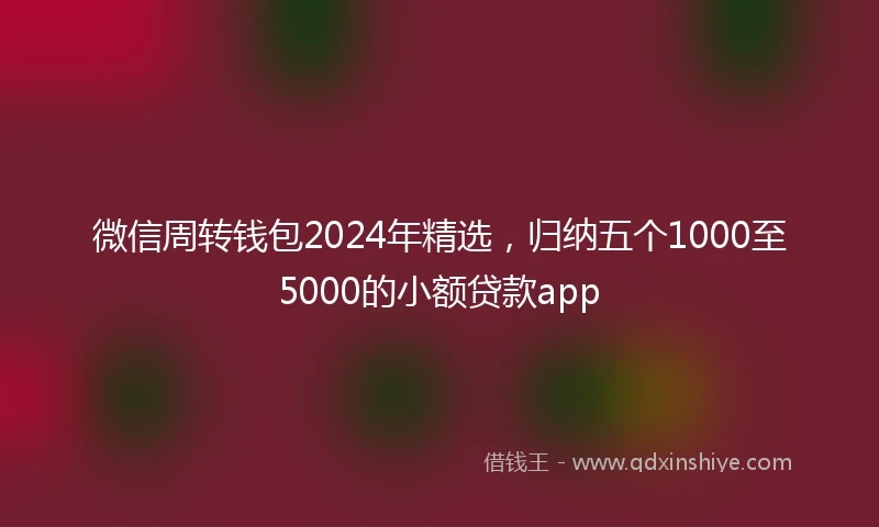 微信周转钱包2024年精选，归纳五个1000至5000的小额贷款app