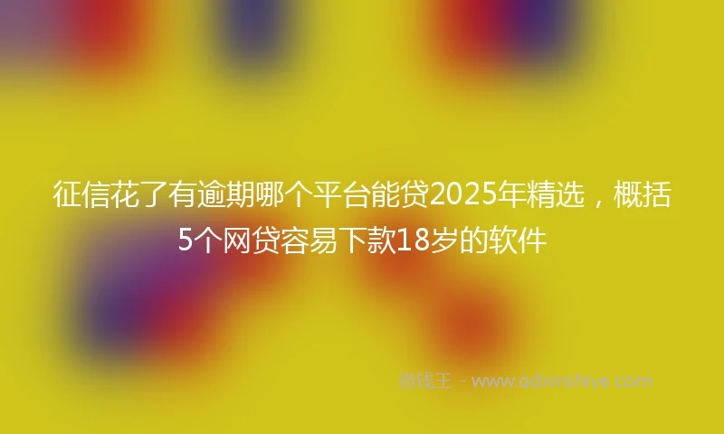 征信花了有逾期哪个平台能贷2025年精选，概括5个网贷容易下款18岁的软件