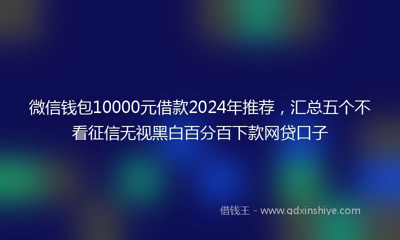 微信钱包10000元借款2024年推荐，汇总五个不看征信无视黑白百分百下款网贷口子