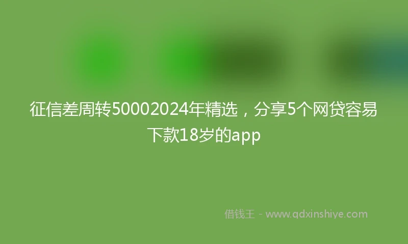 征信差周转50002024年精选，分享5个网贷容易下款18岁的app