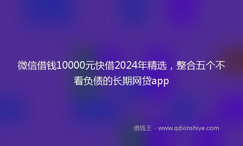 微信借钱10000元快借2024年精选，整合五个不看负债的长期网贷app
