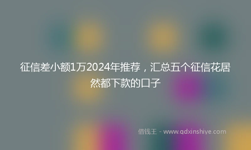 征信差小额1万2024年推荐，汇总五个征信花居然都下款的口子