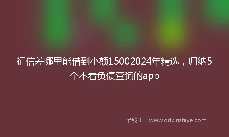 征信差哪里能借到小额15002024年精选，归纳5个不看负债查询的app
