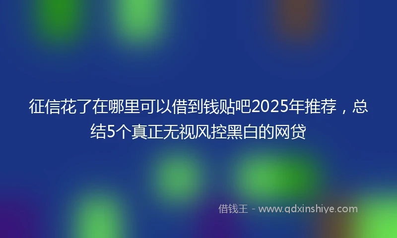 征信花了在哪里可以借到钱贴吧2025年推荐，总结5个真正无视风控黑白的网贷