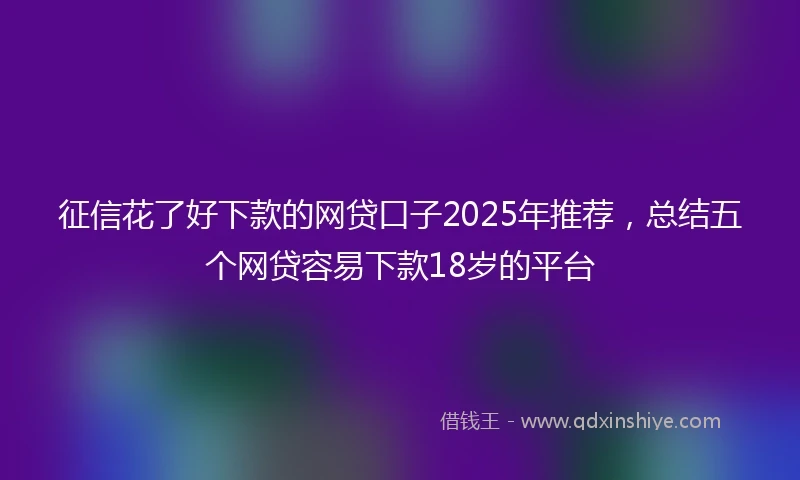 征信花了好下款的网贷口子2025年推荐，总结五个网贷容易下款18岁的平台