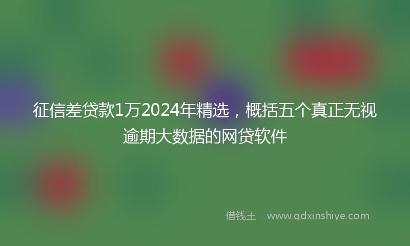 征信差贷款1万2024年精选，概括五个真正无视逾期大数据的网贷软件