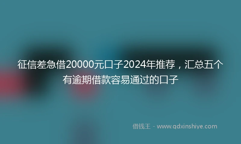 征信差急借20000元口子2024年推荐，汇总五个有逾期借款容易通过的口子