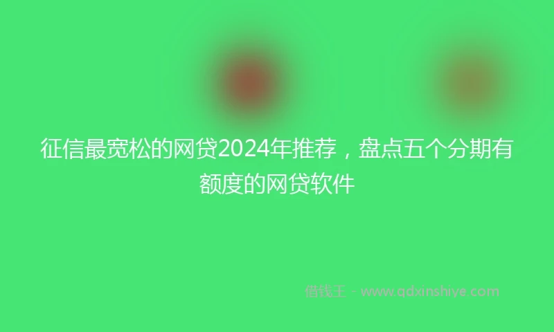征信最宽松的网贷2024年推荐，盘点五个分期有额度的网贷软件