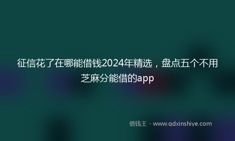 征信花了在哪能借钱2024年精选，盘点五个不用芝麻分能借的app