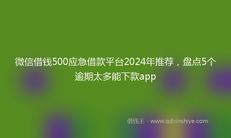 微信借钱500应急借款平台2024年推荐，盘点5个逾期太多能下款app