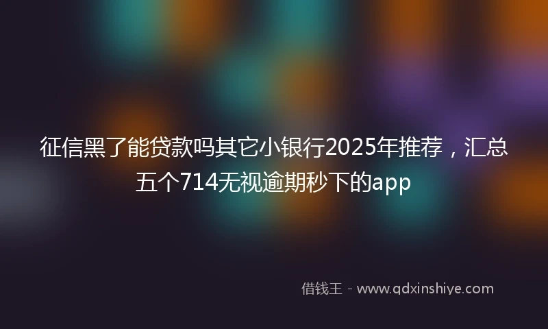 征信黑了能贷款吗其它小银行2025年推荐，汇总五个714无视逾期秒下的app