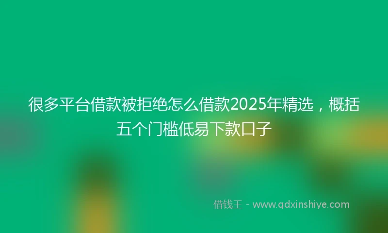 很多平台借款被拒绝怎么借款2025年精选，概括五个门槛低易下款口子