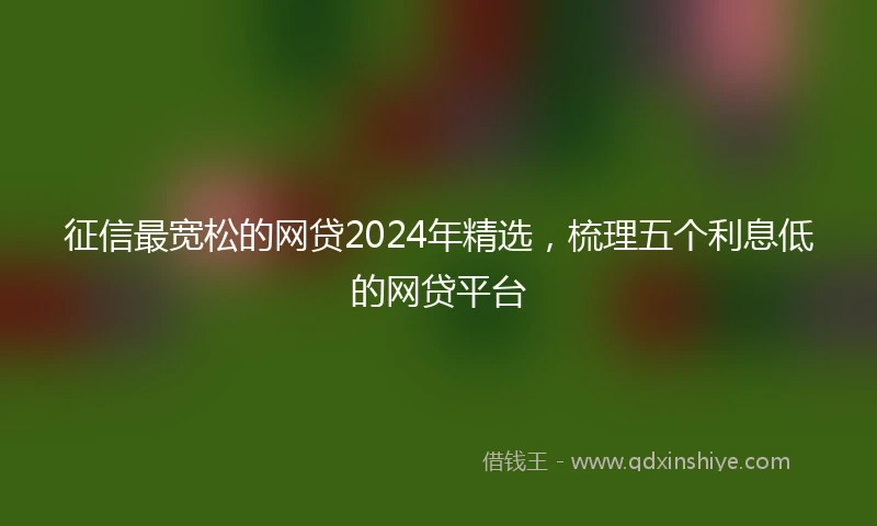 征信最宽松的网贷2024年精选，梳理五个利息低的网贷平台